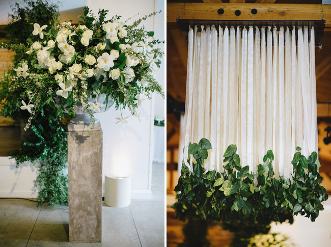 ribbon and greenery chandelier