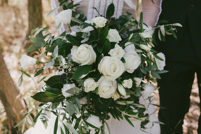 white and green bouquets