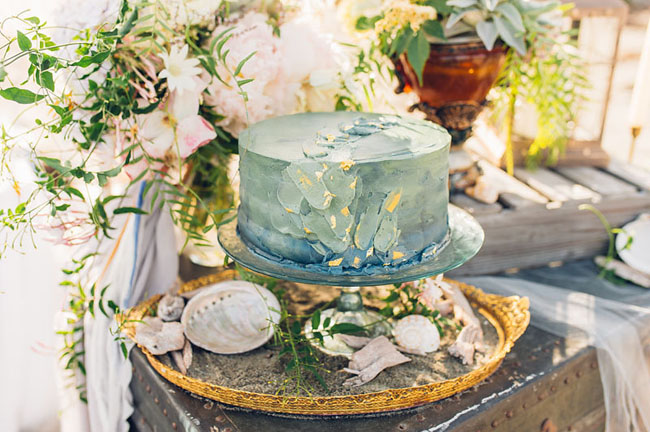 ombre blue ocean cake
