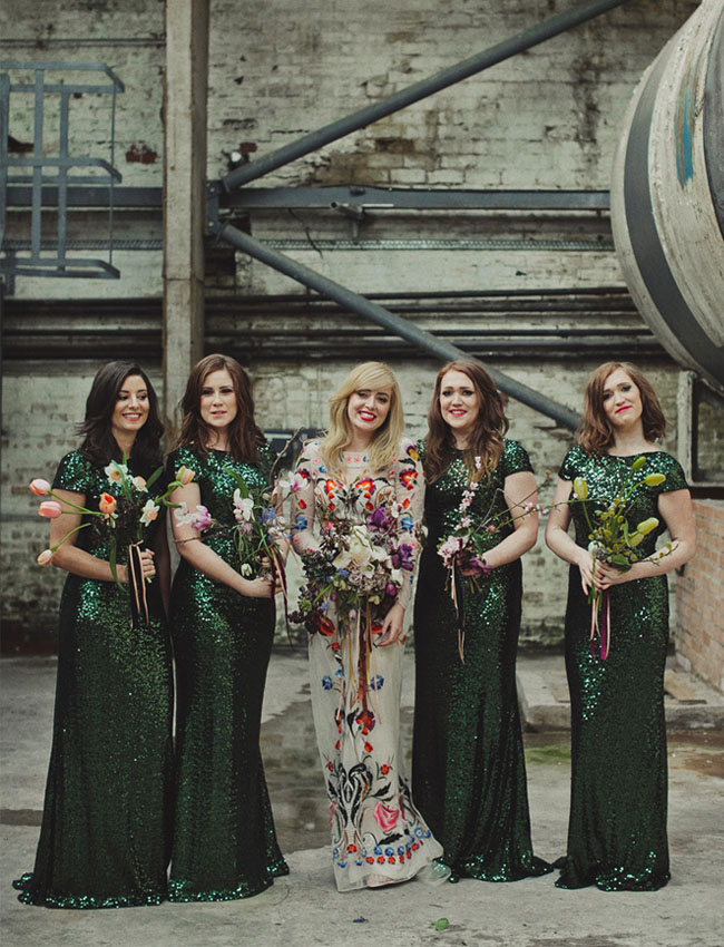 green bridesmaids