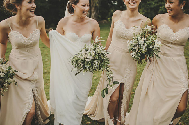 neutral bridesmaids