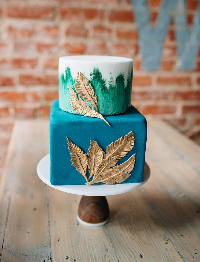 Fall Gold Feather Cake
