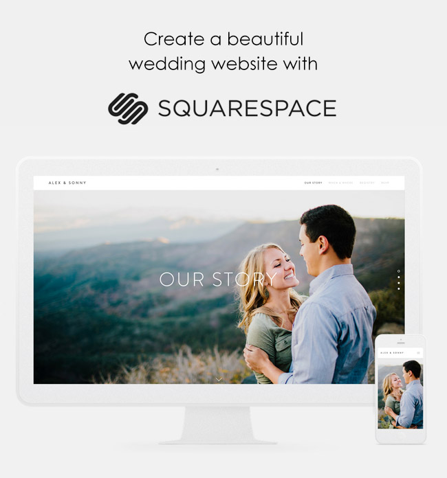 Create a beautiful wedding website with squarespace