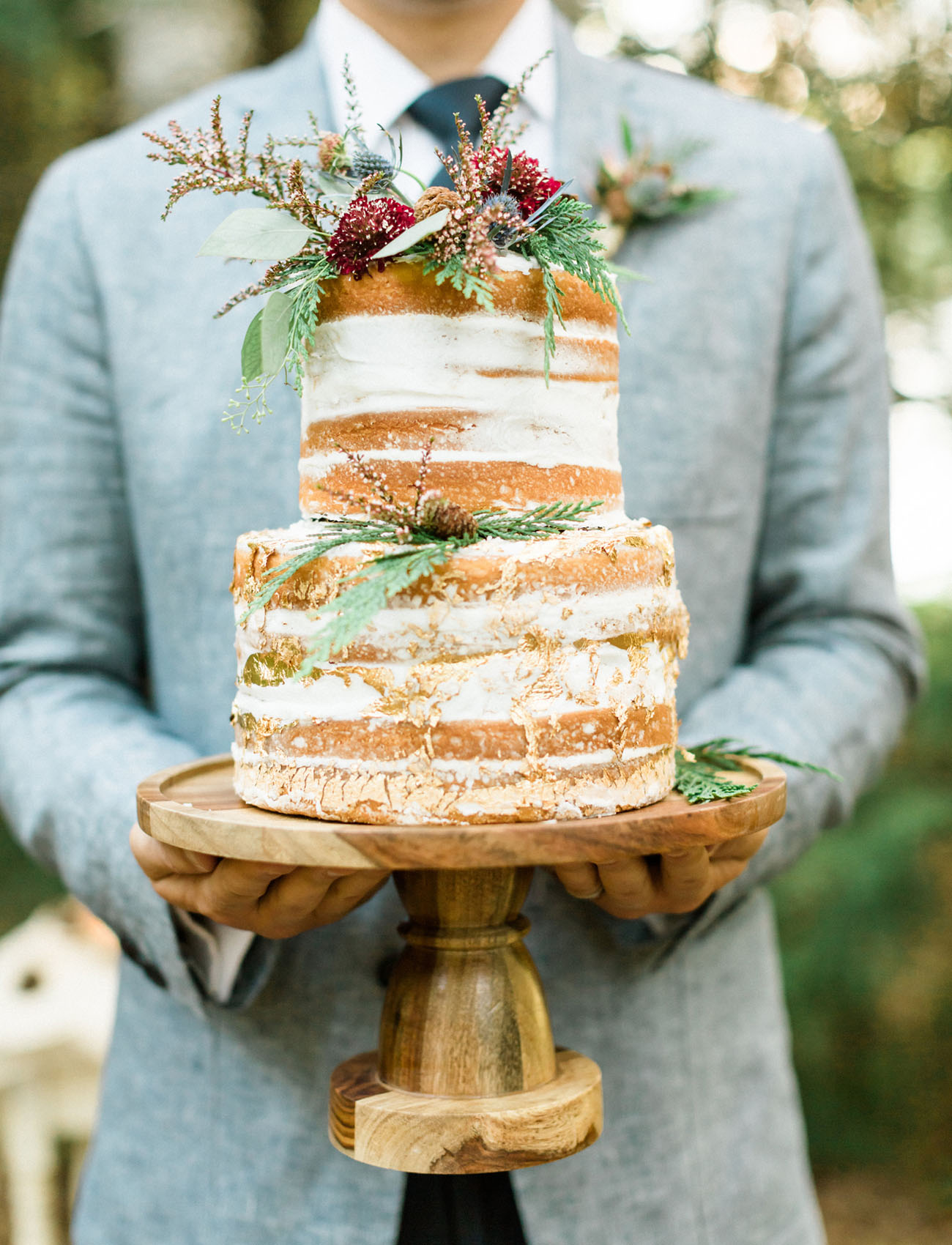 rustic naked cake