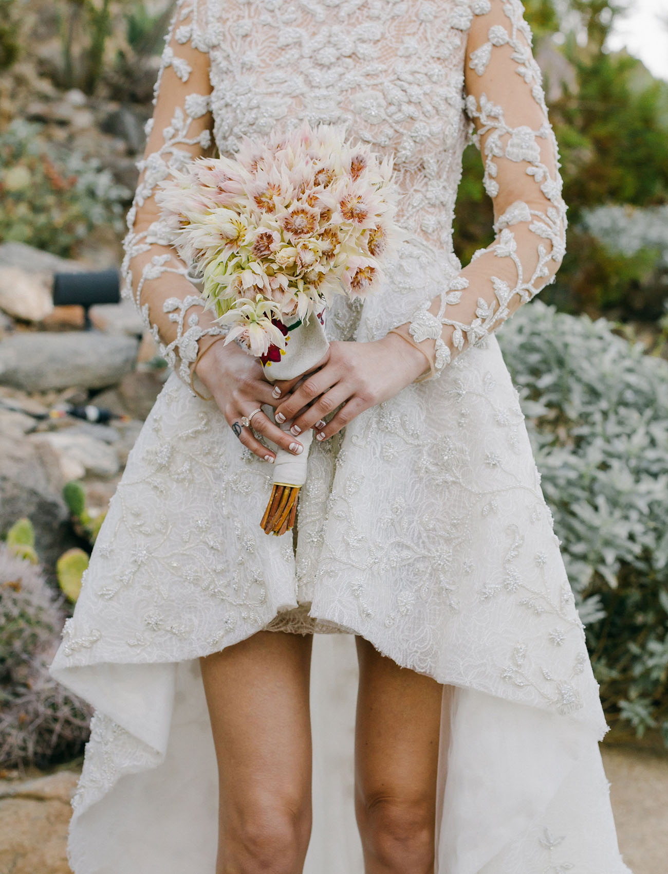 blushing bride protea bouquet