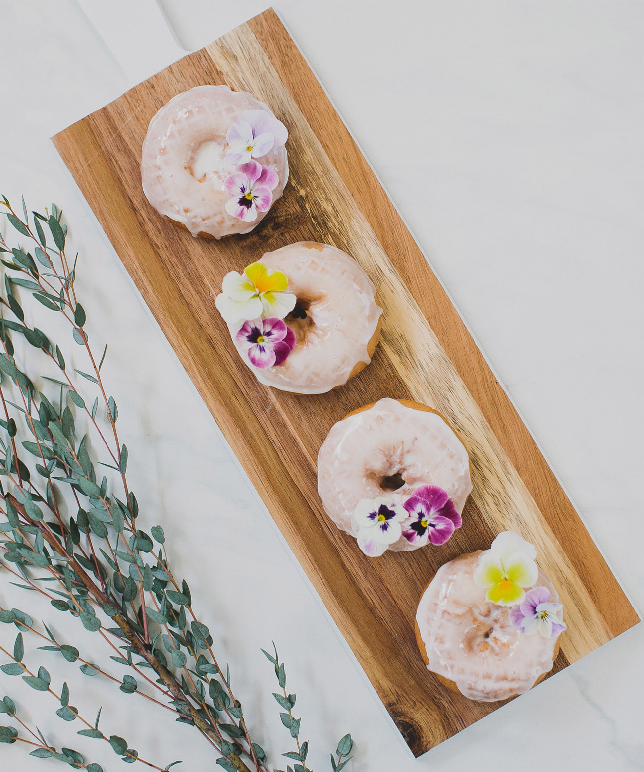 donuts with edible florals