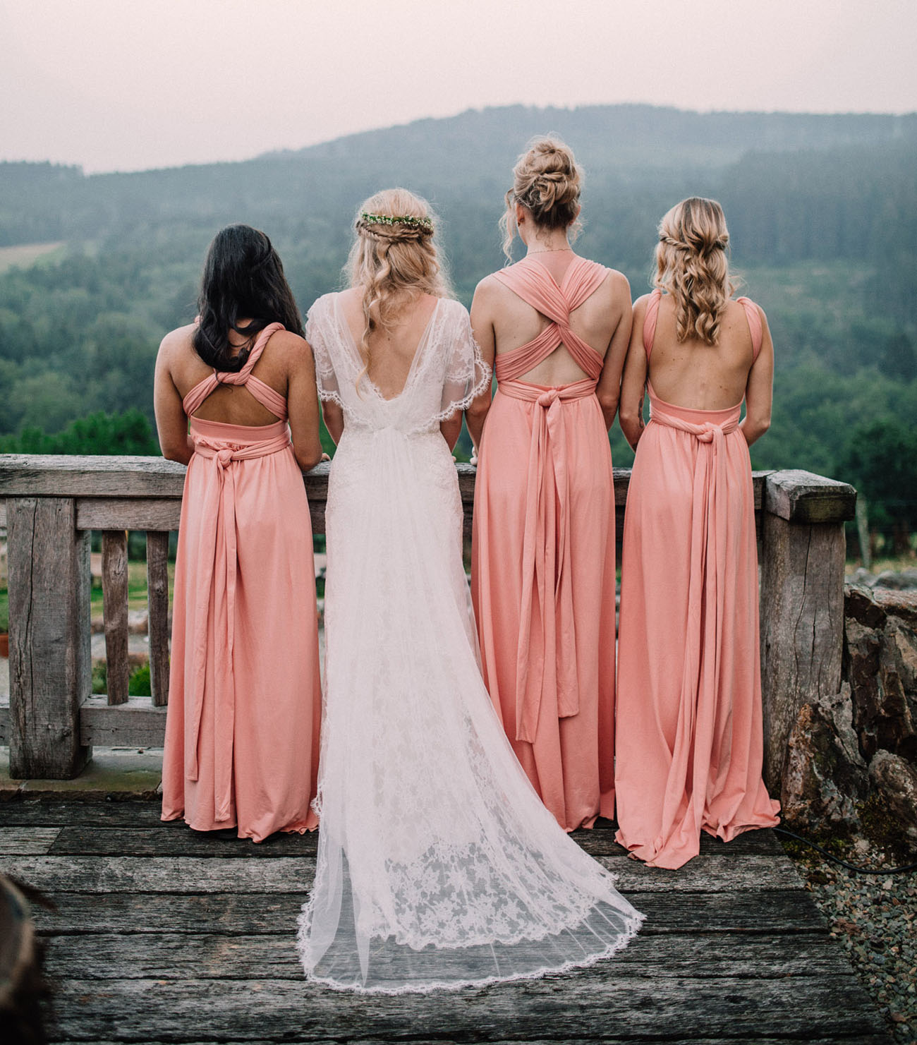 peach bridesmaids