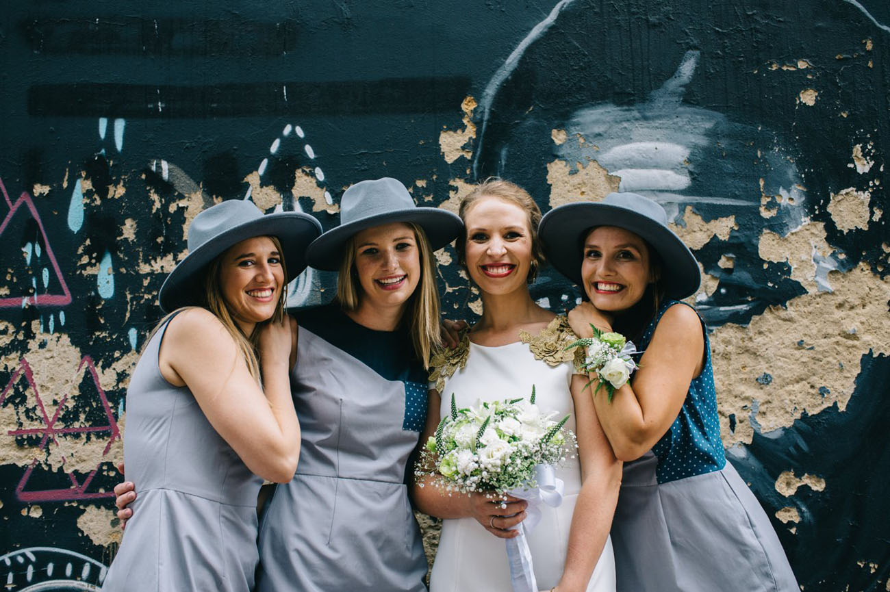 bridesmaids in hats