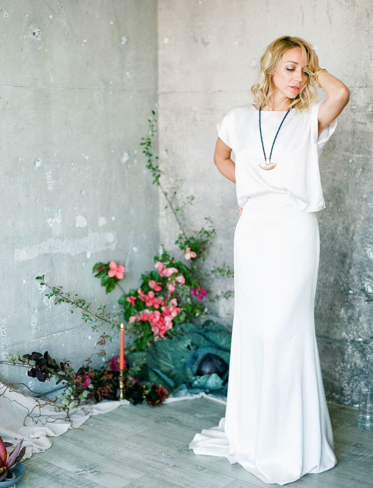 modern white dress