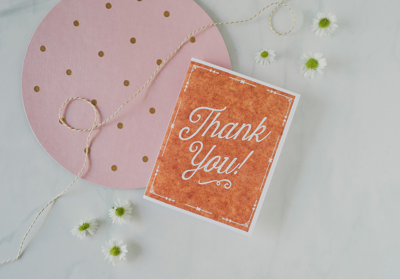 Free Thank You Card Template Rustic theme
