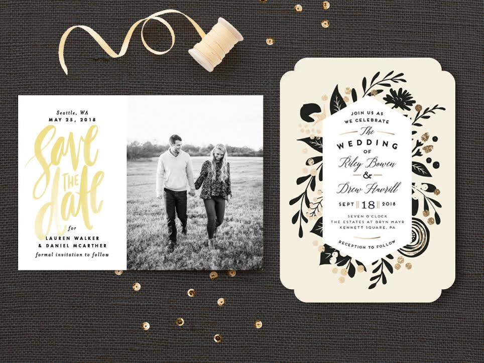 Floral Save the Dates from Minted