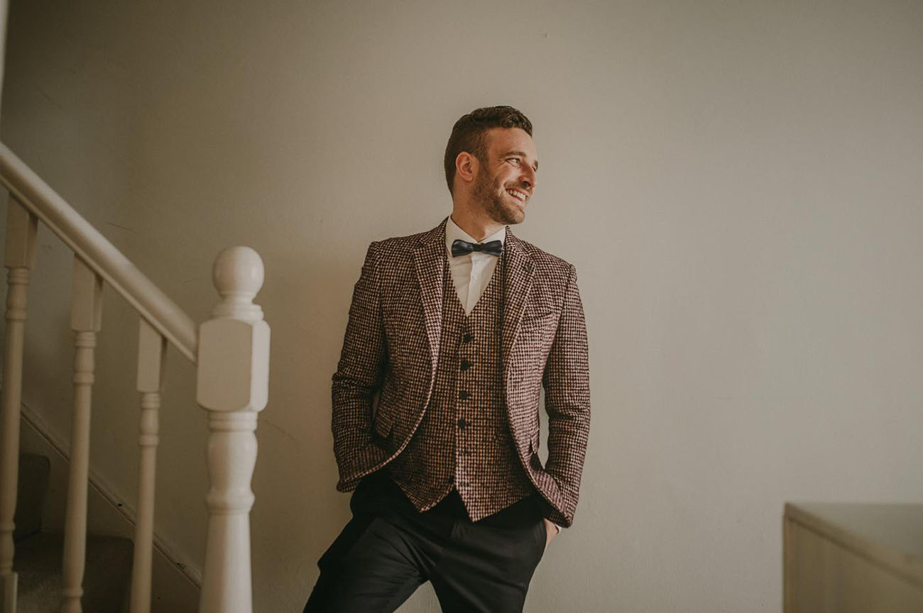 tweed groom suit
