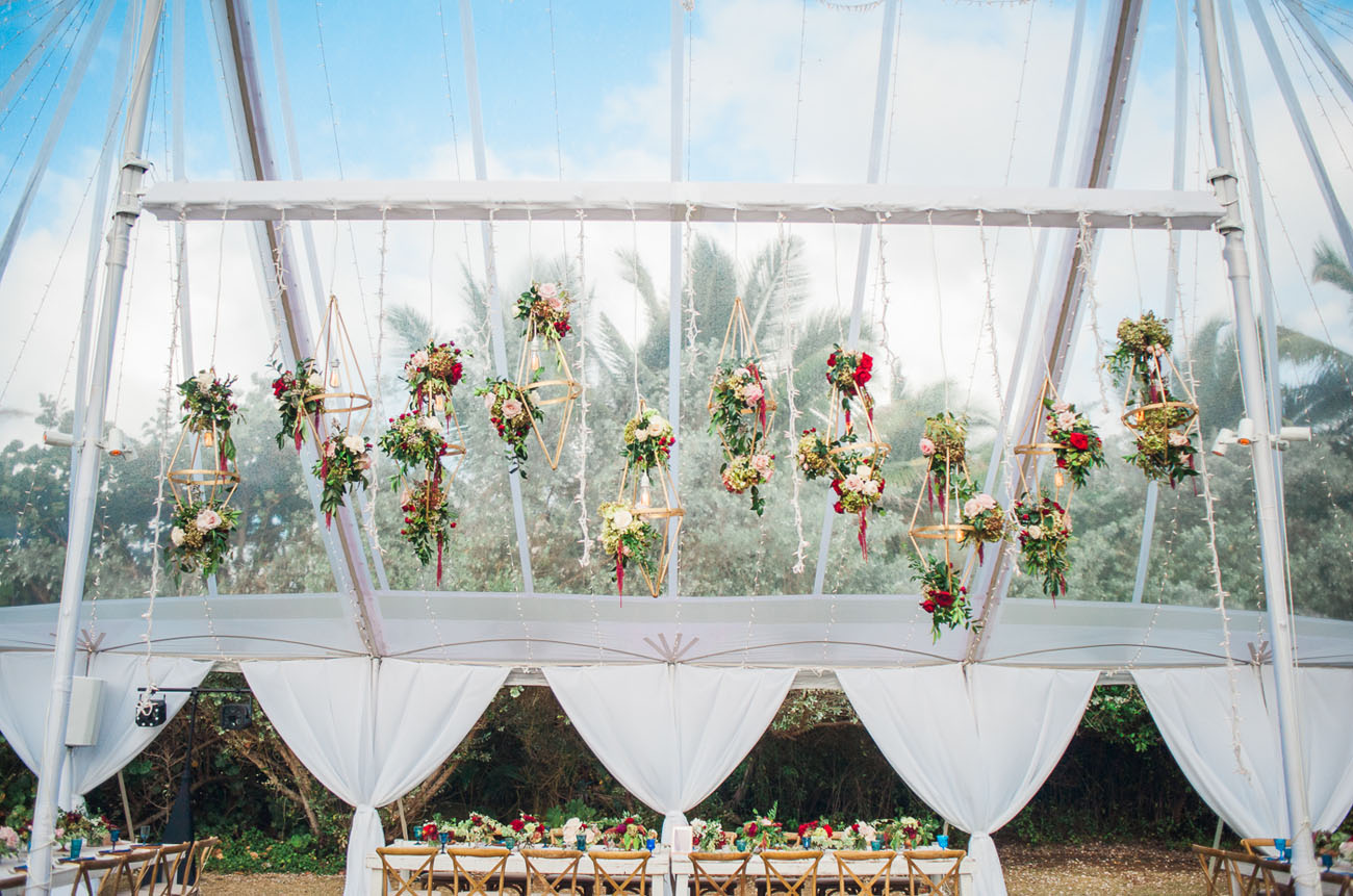 hanging geometric florals
