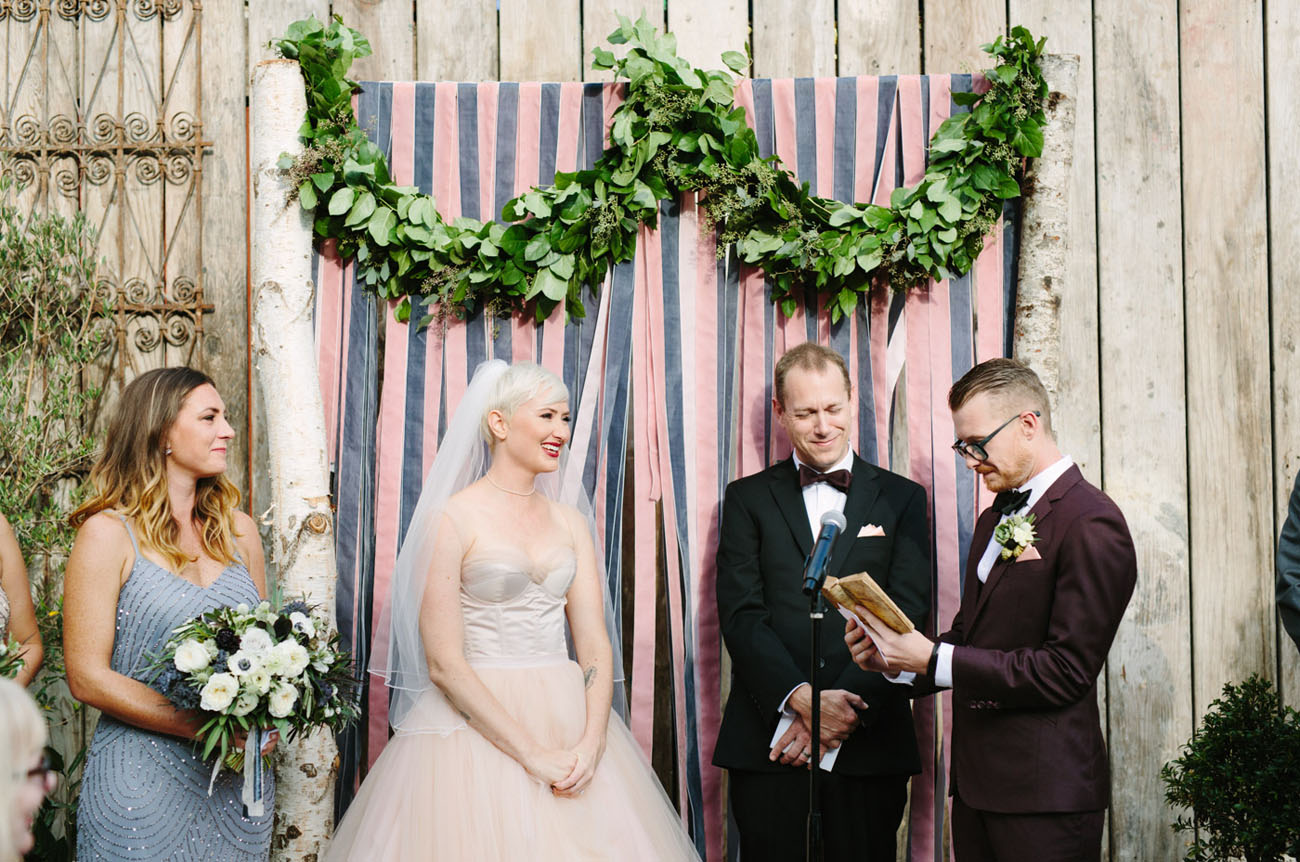 striped and garland backdrop