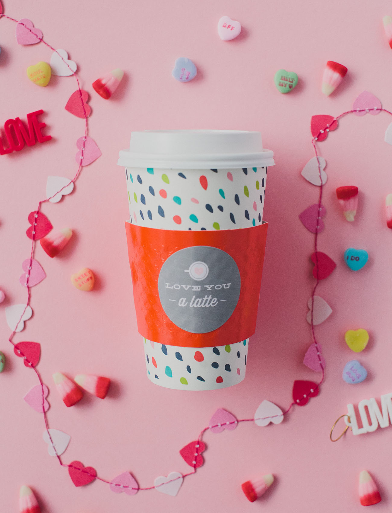 DIY Valentines Coffee Sleeves