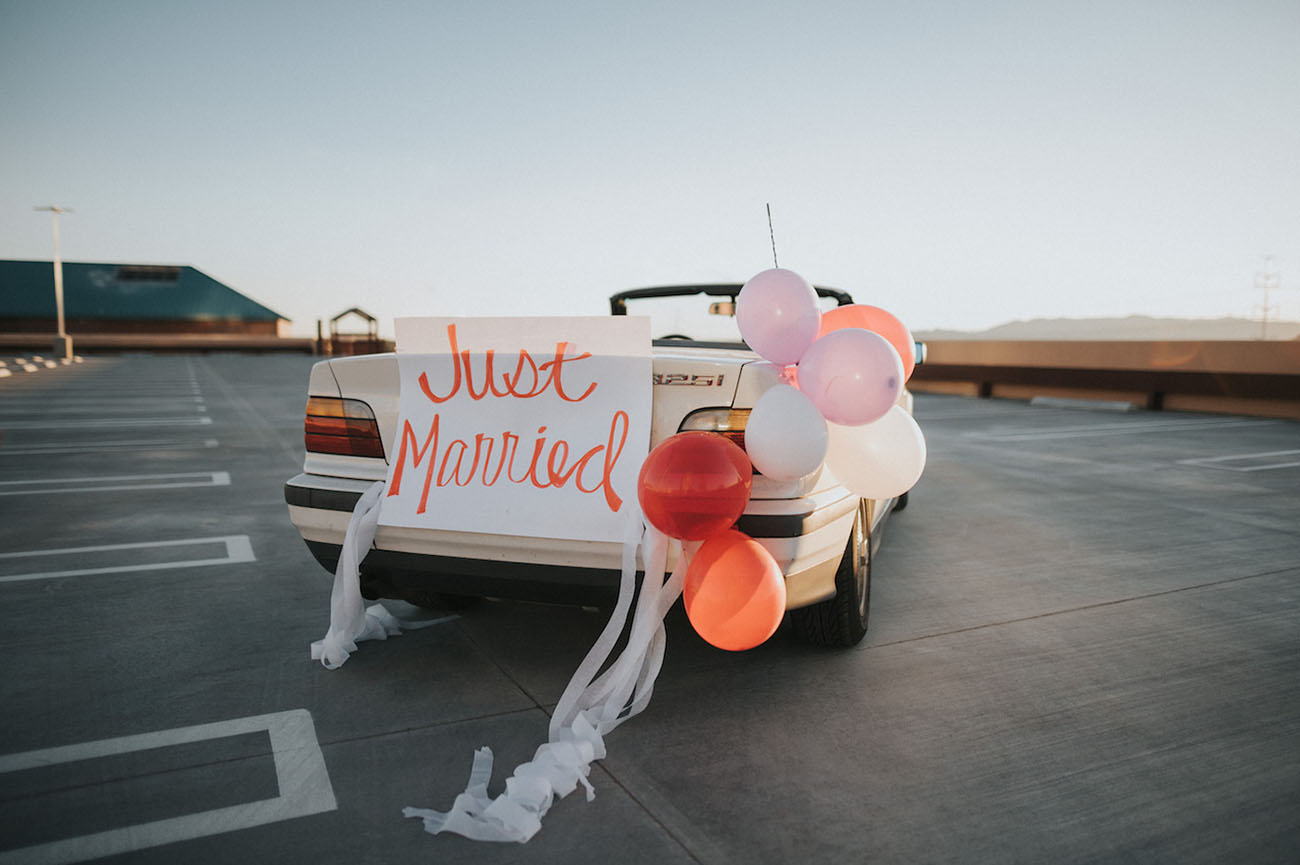 just married car decor