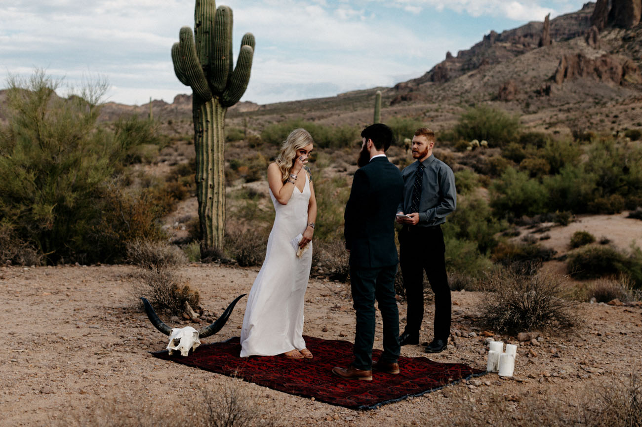 boho Arizona desert elopement