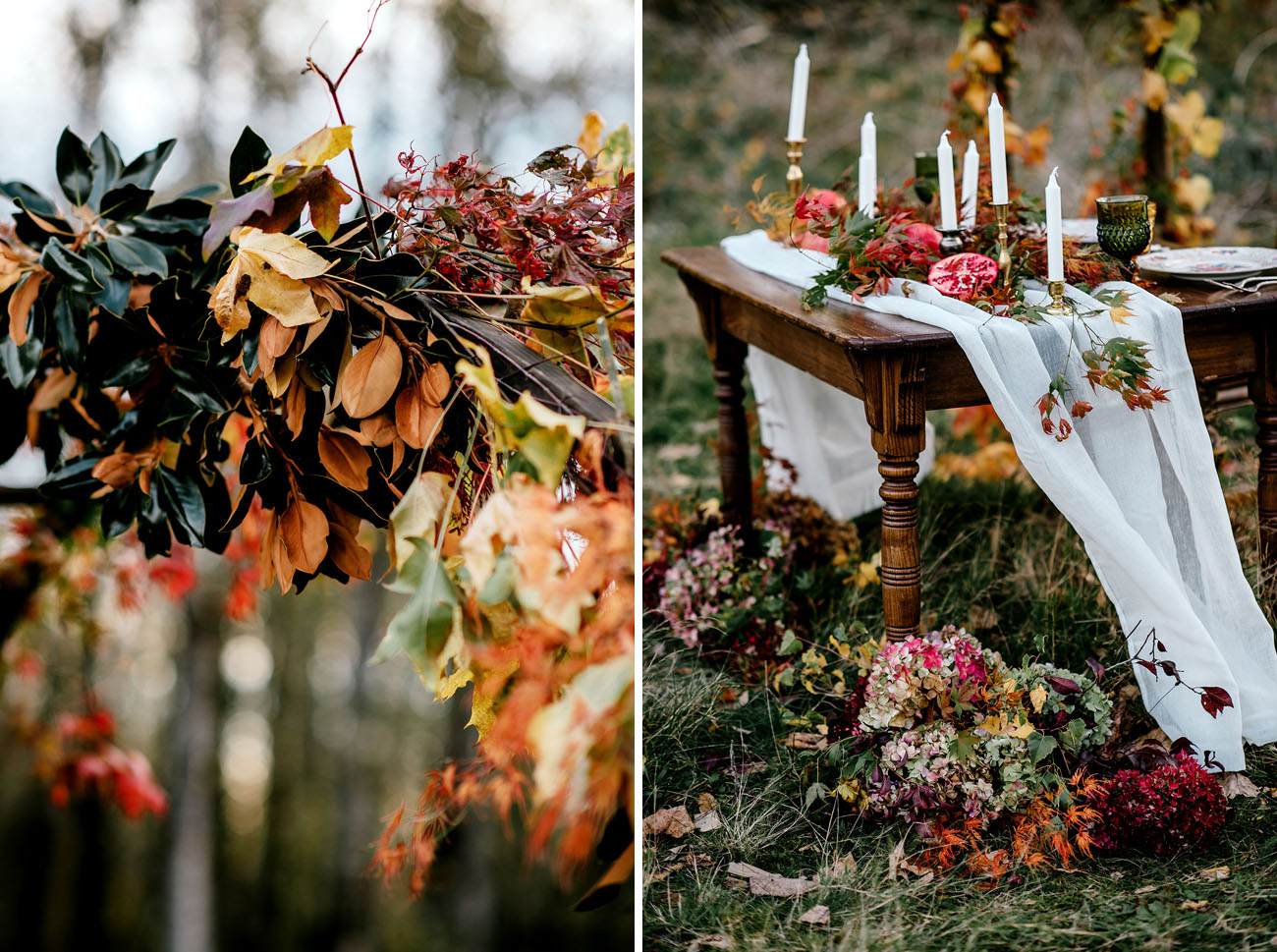 Vintage autumn inspired elopement