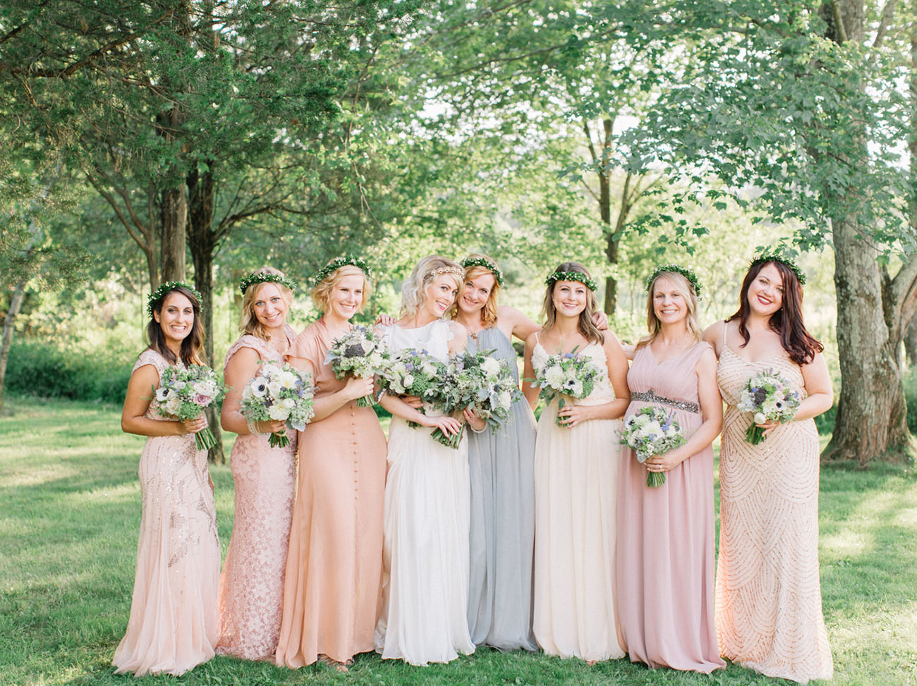 mismatched bridesmaids