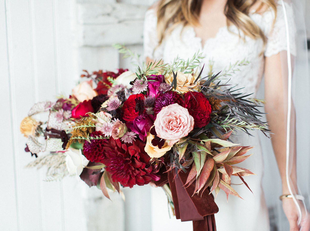 red fall bouquet