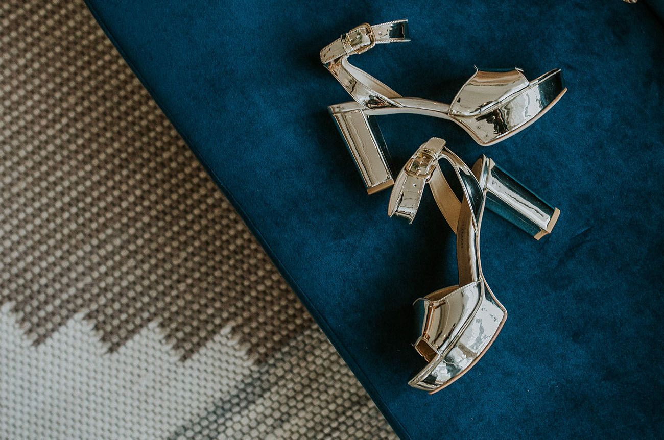 silver metallic heels
