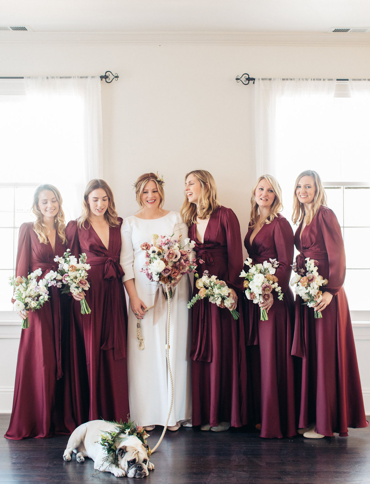 burgundy maxi bridesmaids