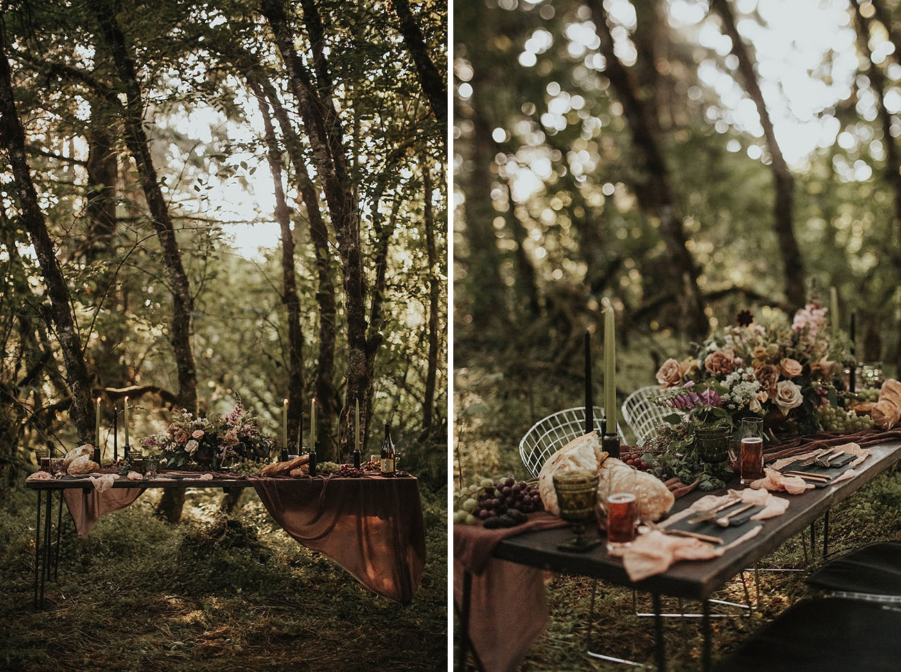 tablescape in the woods
