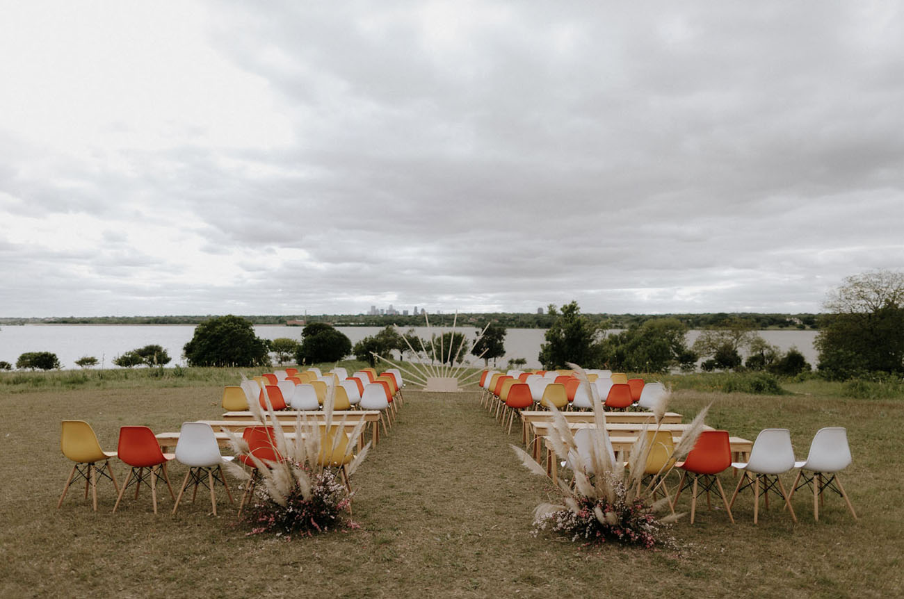 colorful ceremony chairs