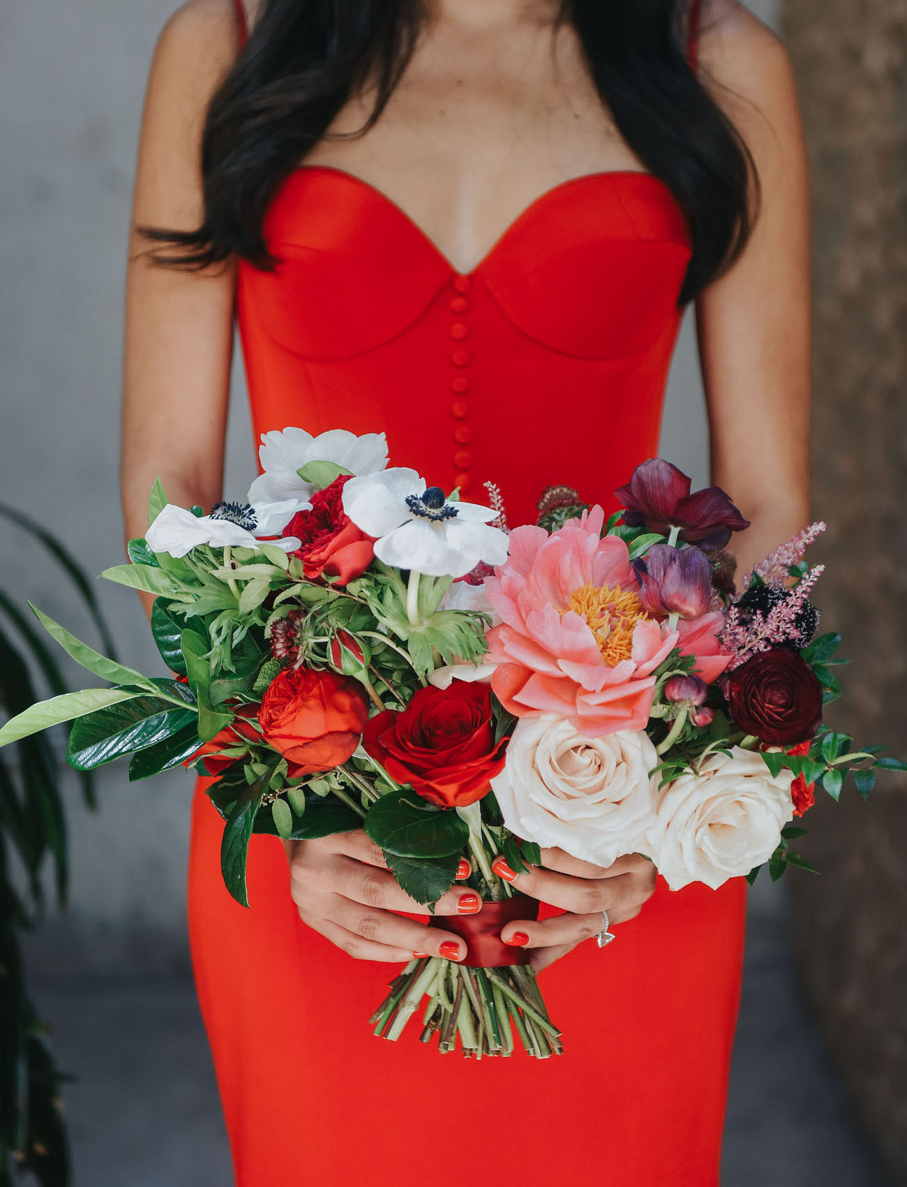 red anemone bouquet