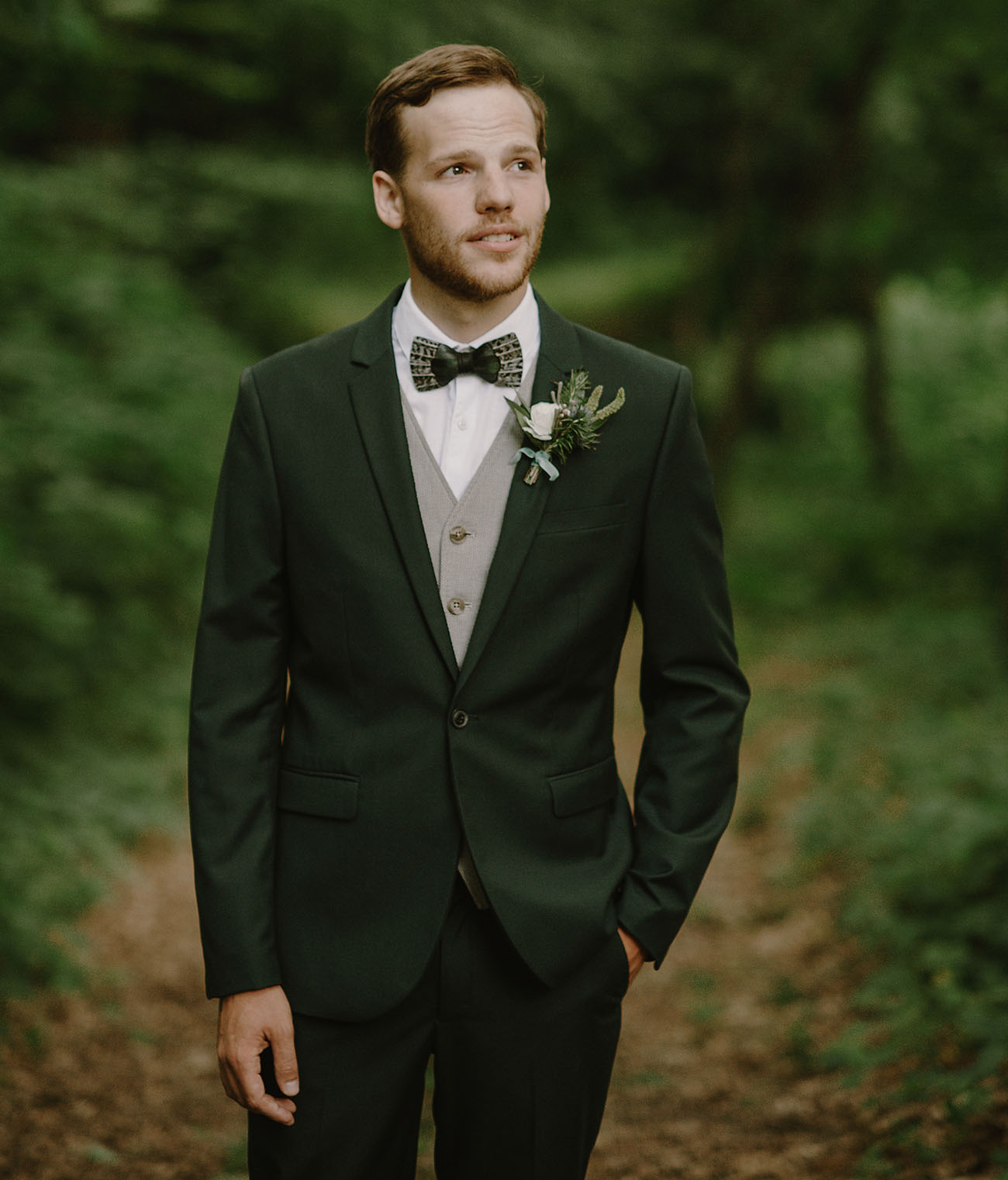 green suit groom