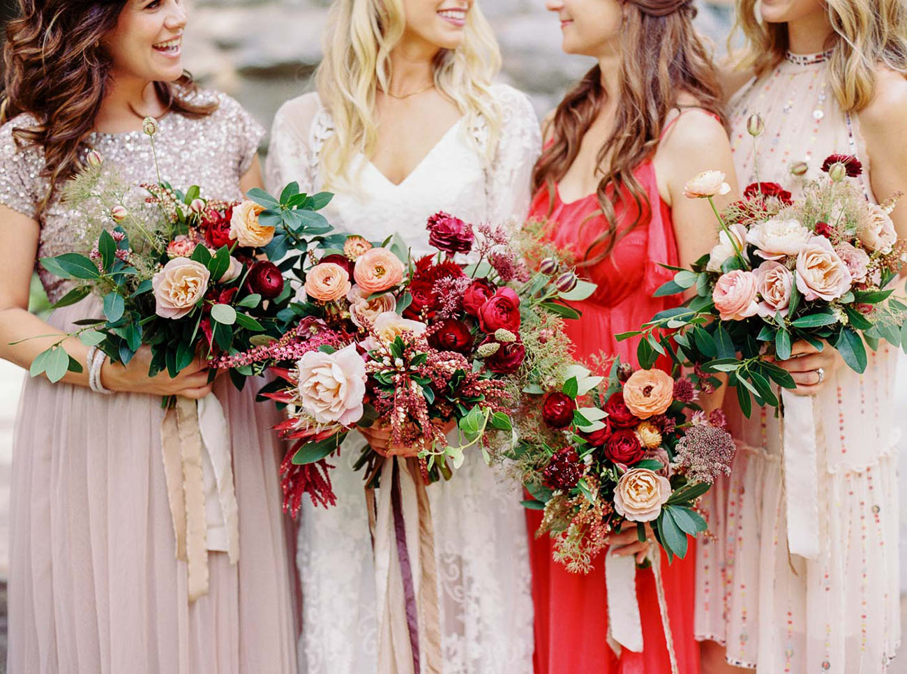 berry colored bouquets
