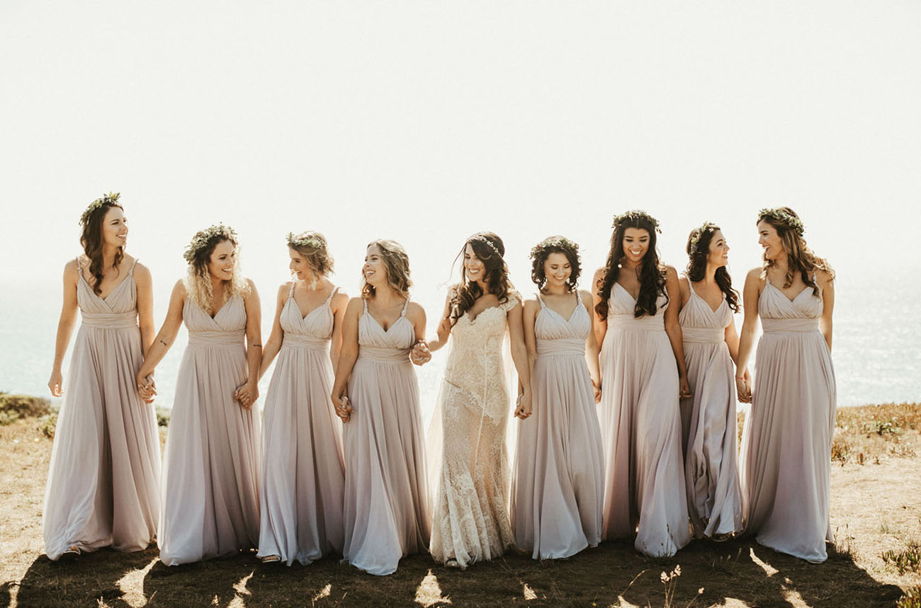 blush bridesmaids