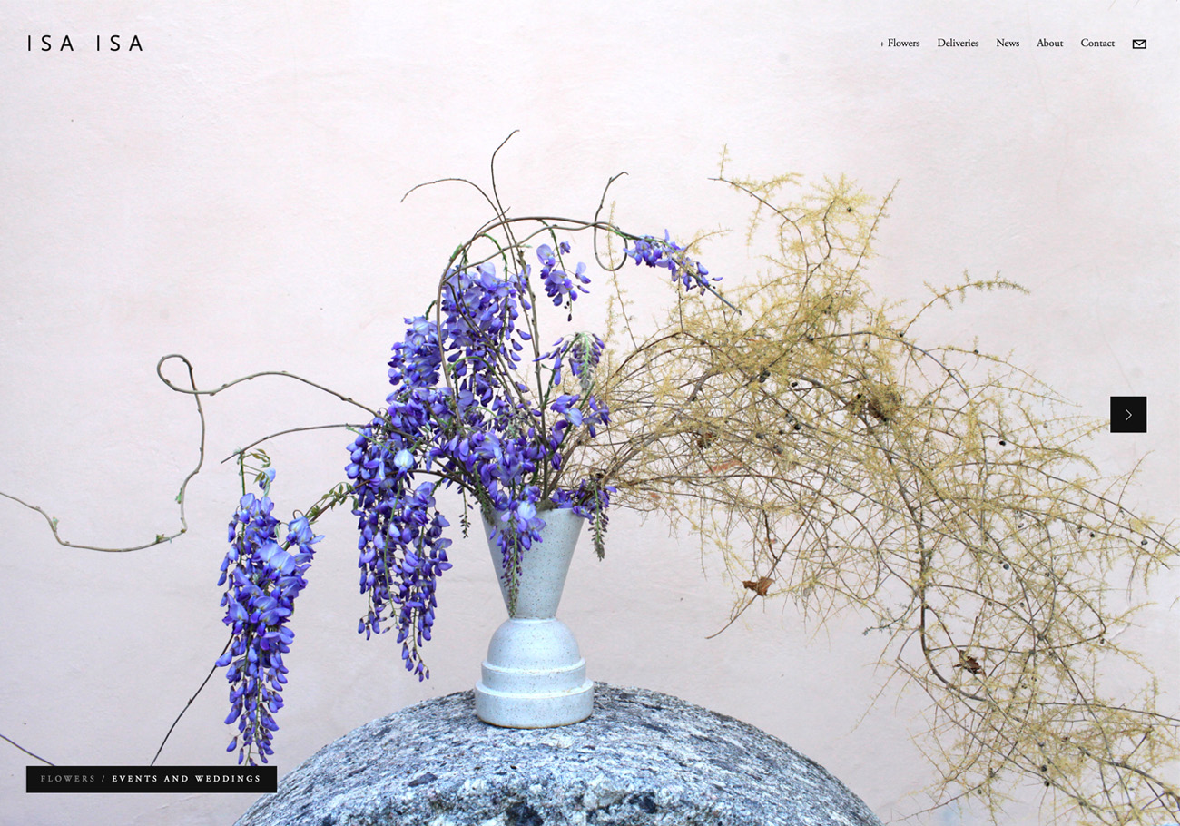 Isa Isa Floral Website built with Squarespace