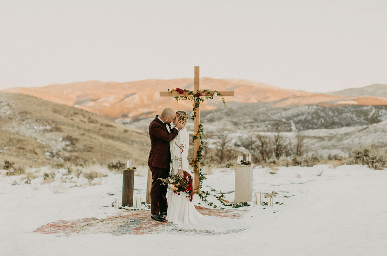 Winter Mountaintop Distillery Wedding