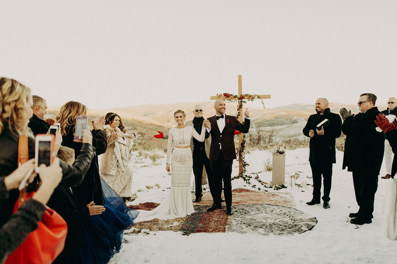 Winter Mountaintop Distillery Wedding