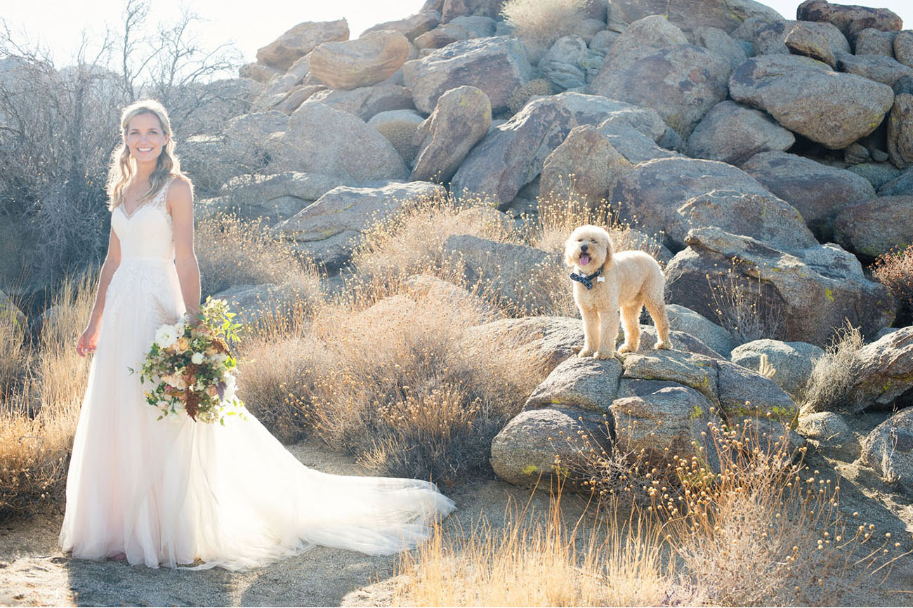 bride and pup