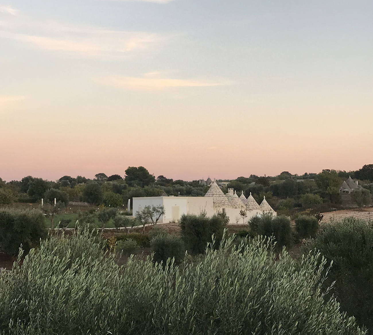 Sunset in Puglia with Trullo