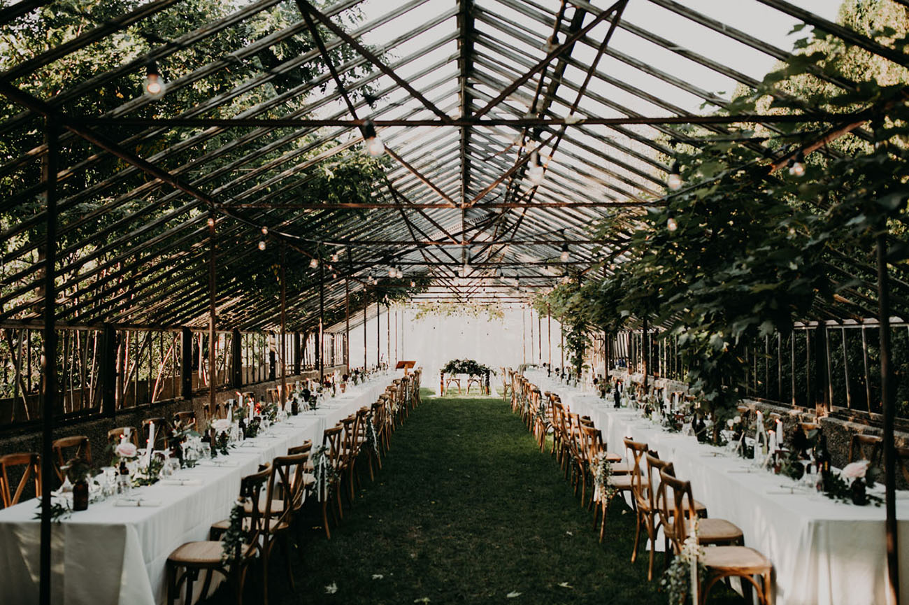Backyard Greenhouse Wedding