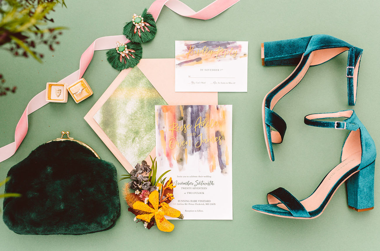 colorful wedding invitation