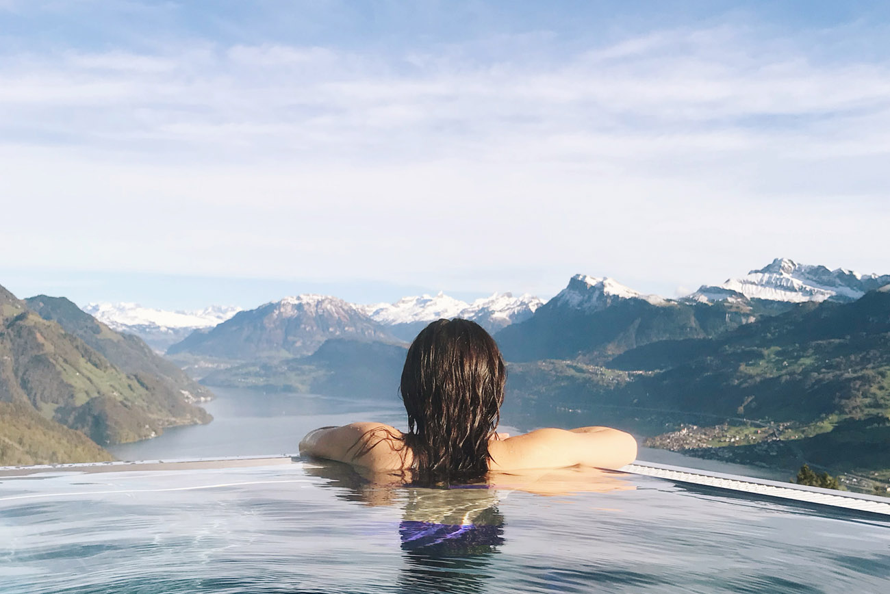 Amazing Pool at the Hotel Villa Honegg Switzerland