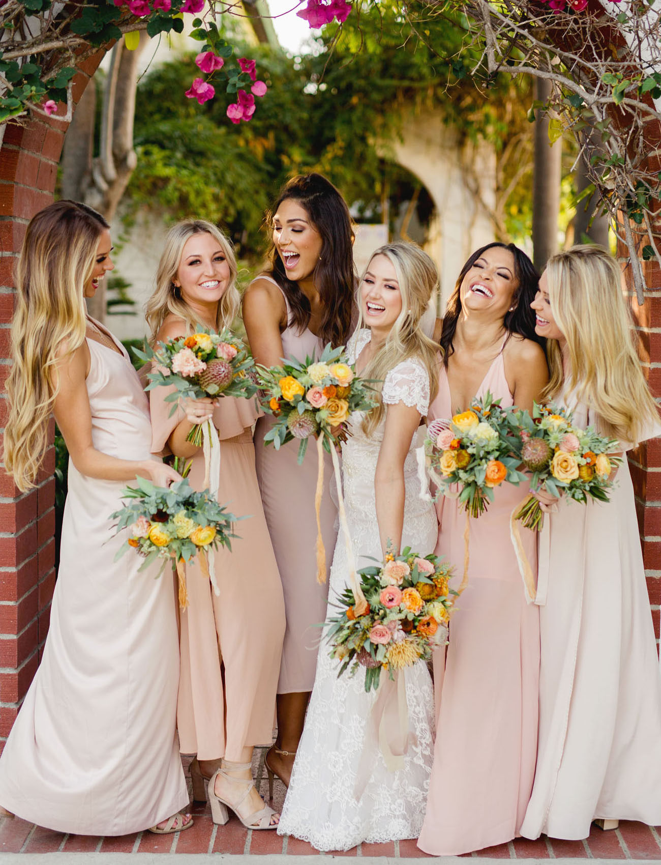 blush bridesmaids