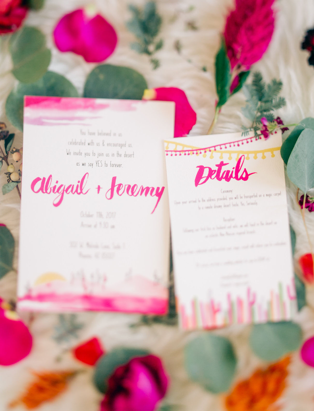 hot pink invitations