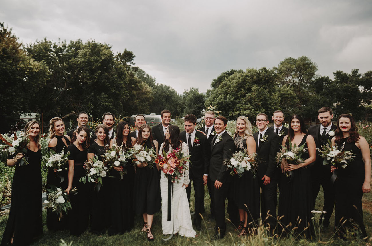This Wedding Party Wore All Black... and Let the Florals