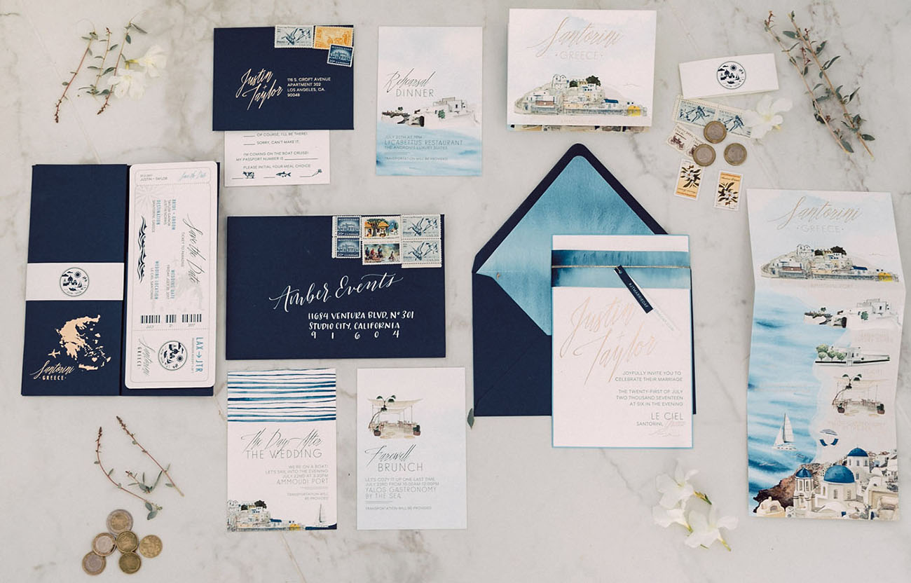 navy blue invitations