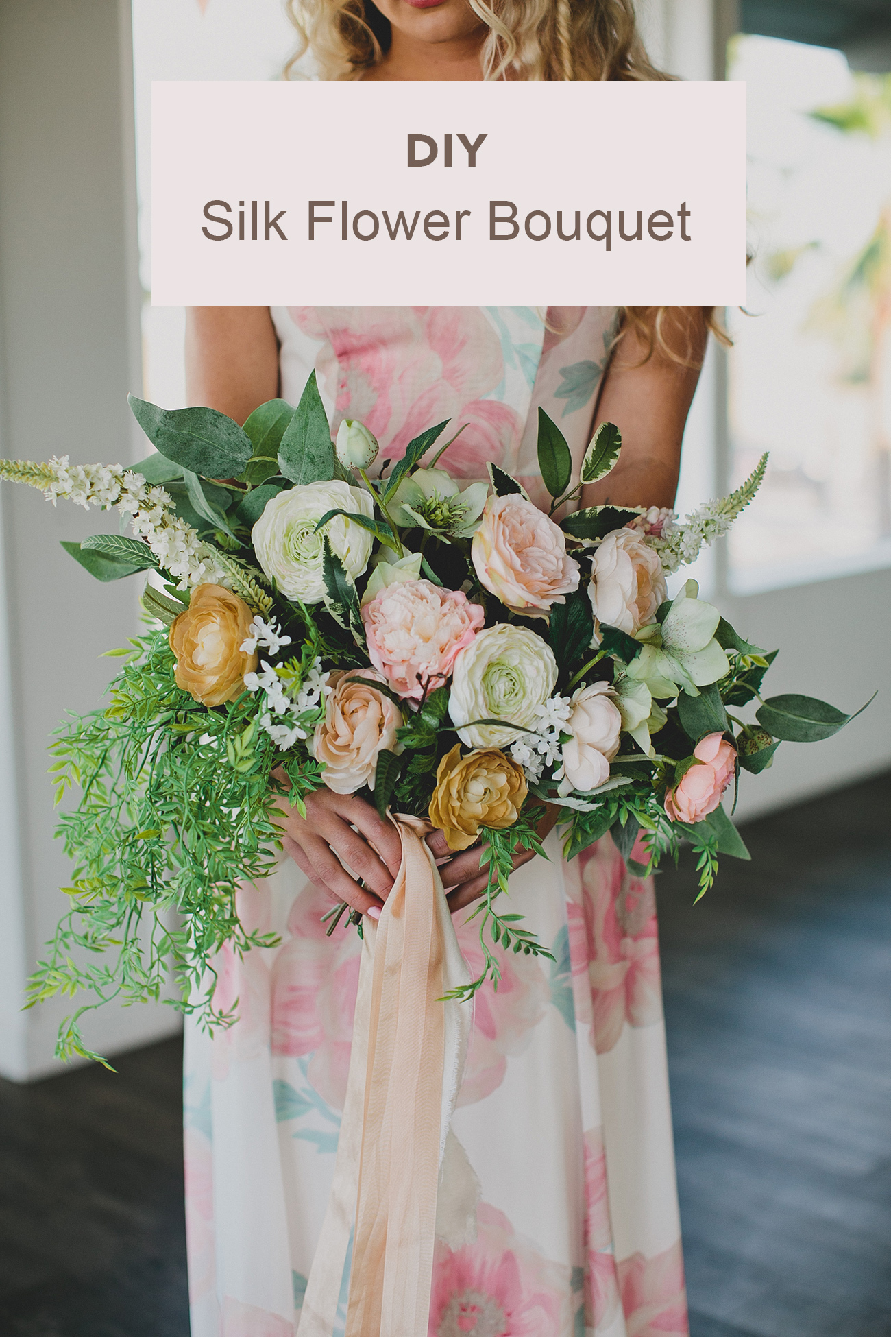 Diy Silk Flower Bouquet For An Elopement Green Wedding Shoes