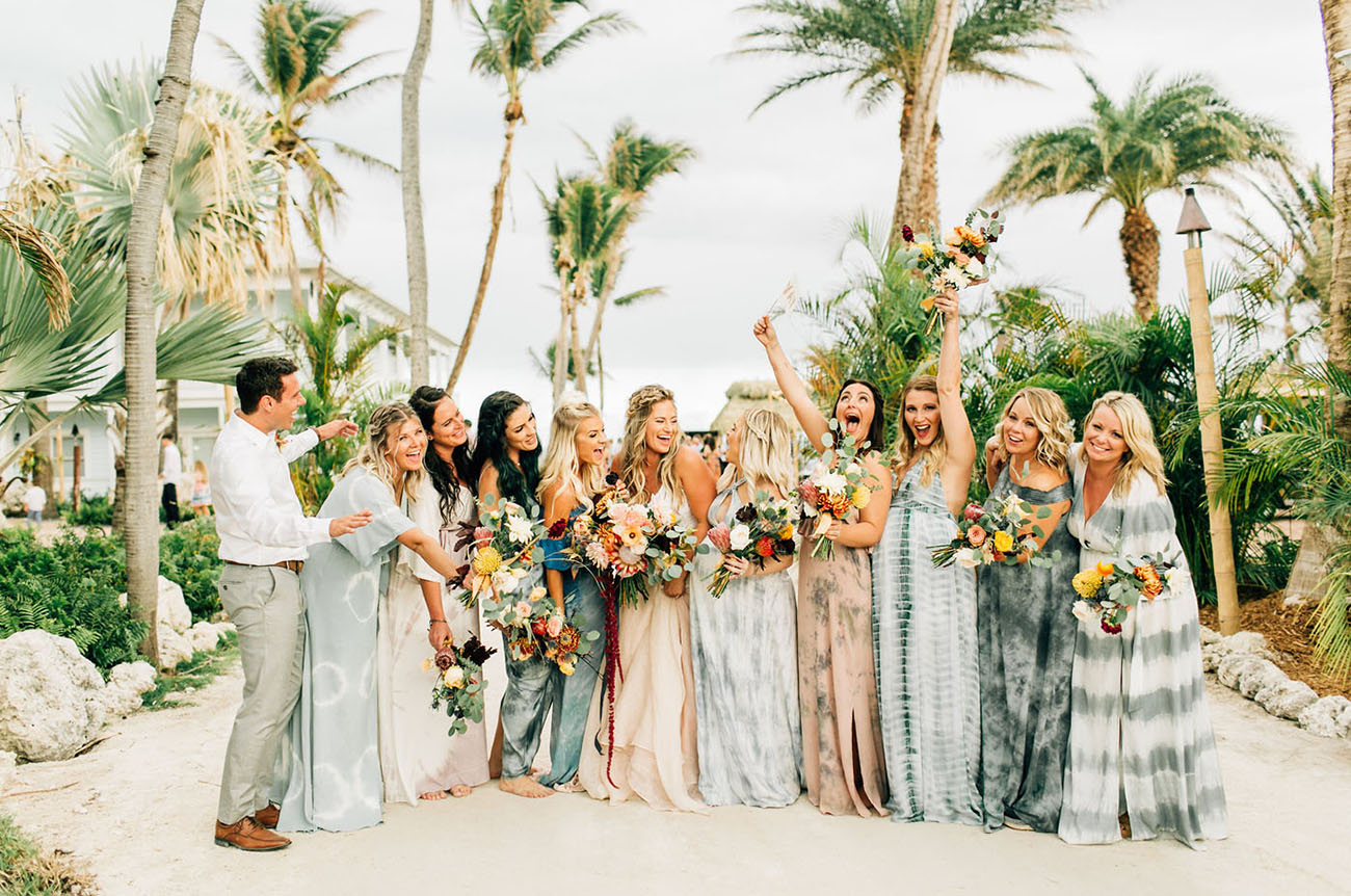 Tropical + Laid-Back Beach Front Wedding in the Florida Keys | Green