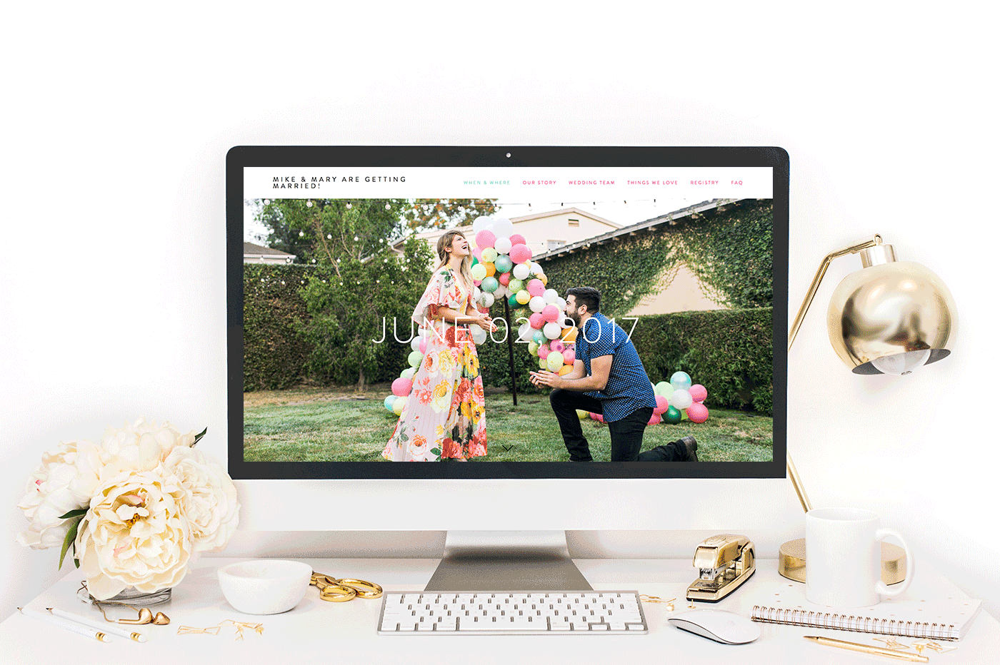 Mike + Mary's Colorful Wedding Website and Tips