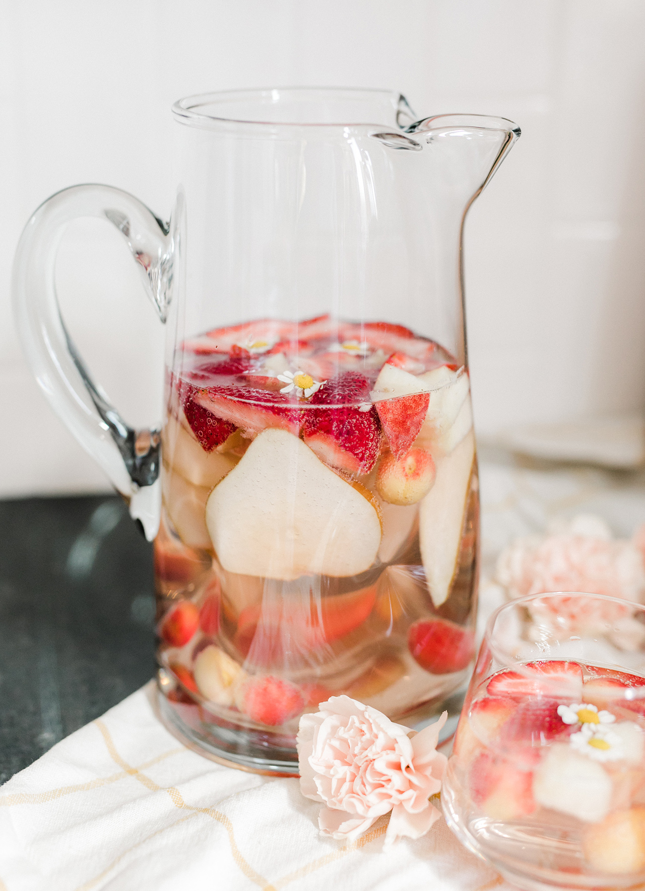 Rosé Sangria with Cherries, Pears and Strawberries