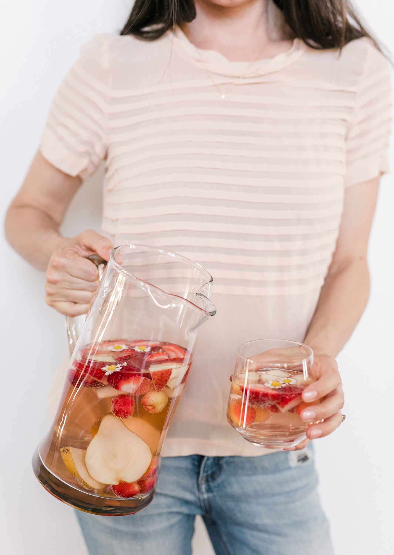 Rosé Sangria with Cherries and Strawberries