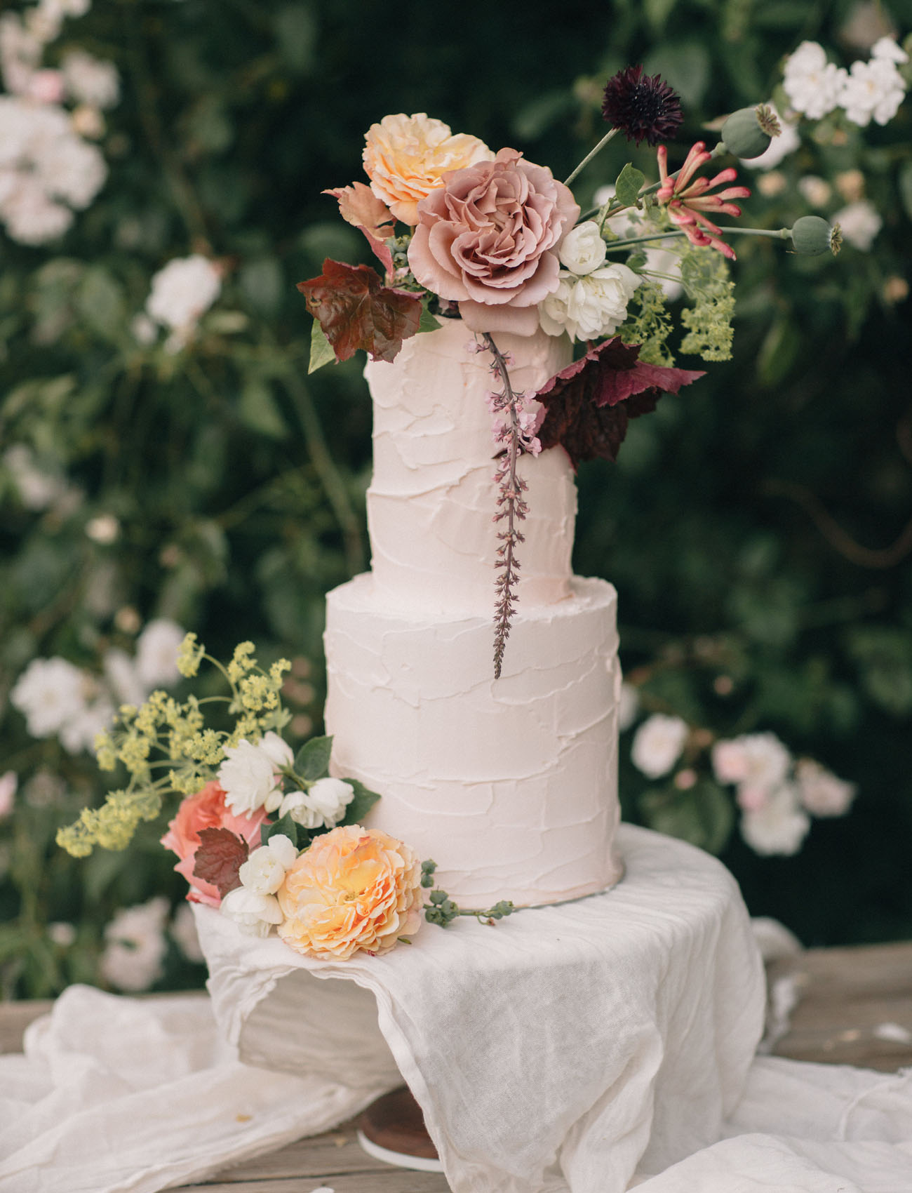 flower topped cake
